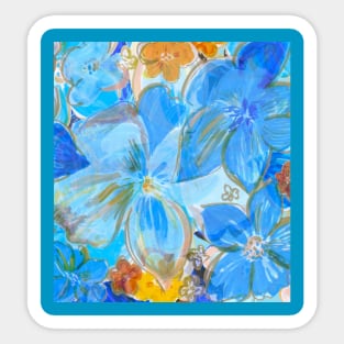 Blue and Yellow Floral. Sticker